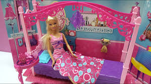 غرفة نوم باربي السرير مع الدمية باربي Barbie Bedroom Pink Bedroom Barbie Doll Youtube
