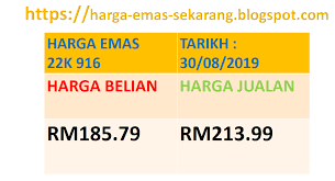 Setiap simpanan akan dikenakan upah simpan. Harga Emas 916 Sekarang 2019 Harga Emas Sekarang Di Malaysia