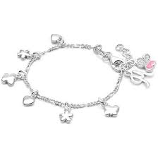 Dainty Darlings Hearts Flowers Butterflies 4 5 5 0 Baby Charm Bracelet Sterling Silver Baby Charm Bracelet Charm Bracelet Charm Bracelets For Girls