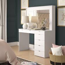 Spurlin Dressing Vanity With Mirror In 2020 Vanity Mirror Vanity Set With Mirror Bedroom Makeup Vanity