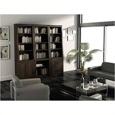 › see more product details Bowery Hill 4 Shelf Slant Back Bookcase With Doors In Espresso Bh 385119