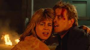 At around 38 mins kyle and sarah connor leave through the back door and get into kyle's stolen car, pursued by the terminator. Sarah Connor And Kyle Reese Vs T 800 From The Terminator Bivalium Movie Kyle Reese Sarah Connor Linda Hamilton Terminator