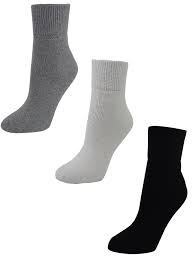 Mens 3 Pack Black White Gray Diabetic Ankle Socks Ankle Socks Socks Stylish Socks
