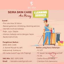 Info lowongan kerja sebagai cleaning service terbaru mei 2021 banyak posisi pekerjaan sesuai kriteria, minat dan pendidikan dari smp sampai sarjana. Lowongan Kerja Cleaning Service Seira Skin Care Di Solo Info Loker Solo