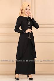 Modaselvim Kombin Verev Kesim Pul Payetli Takim 5113ay342 Siyah The Dress Abaya Tarzi Elbise Modelleri