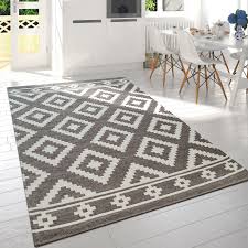 Skandi Teppich Wohnzimmer Rauten Design Weisser Teppich Teppich Wohnzimmer Teppich
