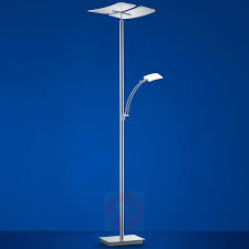 B Leuchten Duo Led Stehleuchte Mit Dimmer Nickel Lampenwelt At