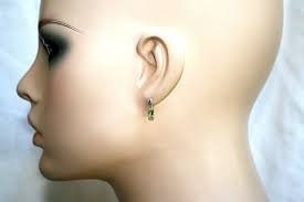 9ct White Gold Peridot Earrings Small Drop Gift Boxed