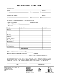Get Our Image Of Security Deposit Return Form Template In 2020 Form Example Deposit Certificate Of Deposit