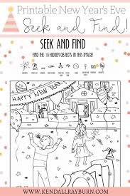 New Year S Eve Printable Coloring Sheet Seek Find Activity New Year S Eve 2019 New Years Activities New Years Eve