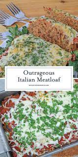 Italian Meatloaf Blends Italian Sausage And Ground Beef With Spices And Cheese For A Te Italian Meatloaf Healthy Italian Recipes Ground Italian Sausage Recipes