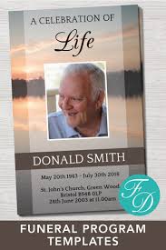 Lake Sunset Funeral Program Template Order Of Service Celebration Of Life Program Memorial Program Memorial Service 0021 Funeral Program Template Funeral Programs Program Template