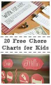 20 Free Chore Charts For Kids