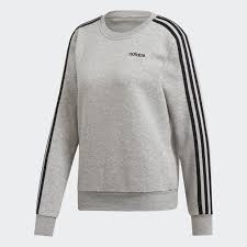 Essentials 3 Stripes Sweatshirt Medium Grey Heather Black Du0709 Striped Sweatshirts Women Hoodies Sweatshirts Hoodies Womens