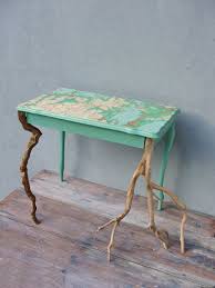 Driftwood Table Vintage Map Side Table End Table With Driftwood And Vintage Map Of West Turkey Wooden Furniture Sea Green Sidetable With Images Driftwood Table Furniture Driftwood Furniture