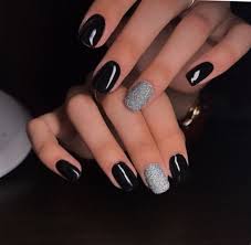 Black And Silver Glitter Nails 75 Gold Silver White Bling Glitter Wedding Nails Black Nails With Glitter Silver Glitter Nails Nail Designs Glitter
