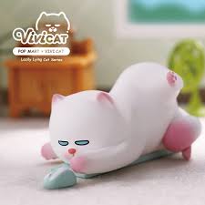Anime, anime girls, cat girl, glitch art, pink, artwork, digital art. Vivicat Lazily Laying Cat Series By Pop Mart Rqrreeq The Toy Chronicle