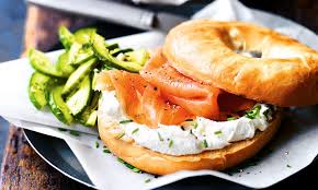 Soften the cream cheese using a spoon in a mixing bowl and spread onto the bottom half of the toasted bagels. Best Of Brunch Recipe Toasted Bagels With Smoked Salmon And Pickled Cucumber Daily Mail Online