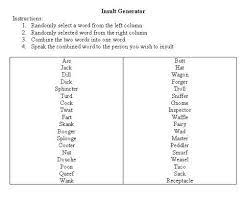 This Will Come In Handy Lol Funny Insults Insult Generator Insulting