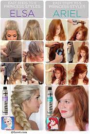 Les Coiffures Des Princesses Disney Etape Par Etape Disney Princess Hairstyles Princess Hairstyles Disney Hair