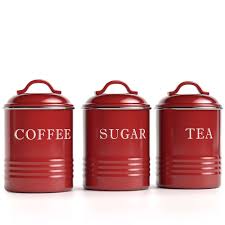 Rustic canister sets for kitchen. Barnyard Designs Airtight Kitchen Canister Decorations With Lids Brick Red Metal Rustic Farmhouse Country Decor Containers For Sugar Coffee Tea Storage Set Of 3 4 X 6 75 Walmart Com Walmart Com