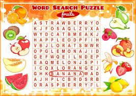 educational game for kids word search word search puzzle with fruits and berries worksheet for class or at home with the kids a4 size horizontal orientation royalty free cliparts vectors and stock