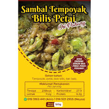 Ikan nila 1 ekor (500 gr) tempoyak 200 gr cabe 50 gr kunyit 2 ruas sedapnya makan sambal tempoyak ikan bilis ni. Sambal Tempoyak Bilis Petai Ori Pahang Shopee Malaysia