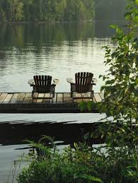 Rustic Chairs Overlooking A Placid Lake Lake House Beautiful Places Lake Living