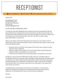 Every receptionist is the face of the organization. Resume Cover Letter Examples For Receptionist October 2021