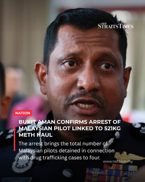 NSTnation The arrest brings the total number of Malaysian pilots detained  in connection with drug trafficking cases to four. Read More:  https://bit.ly/4hA5rnp