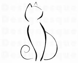 Cat Outline Svg 2 Cat Outline Clipart Cat Outline Files For Etsy In 2020 Cat Tattoo Simple Cat Silhouette Tattoos Cat Outline