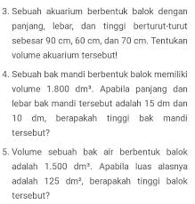 Peneliti menginginkan lebar wadah 5 cm lebih pendek dari panjangnya dan tinggi wadah 17 cm lebih pendek dari panjangnya. Yg Bisa Jawab Aku Kasih Poin 15 Brainly Co Id
