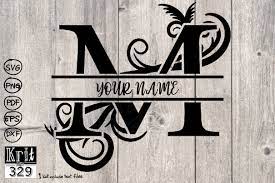 Split Monogram Svg Alphabet M Graphic By Krit Studio329 Creative Fabrica