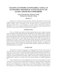 And you are looking for something new? Pdf Chasing Economic Knowledge Using An Economics Themed Scavenger Hunt To Learn And Build Comradery