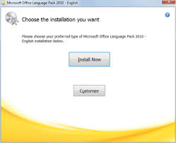 تثبيت Microsoft Office 2010 حزمة اللغة الإنجليزية