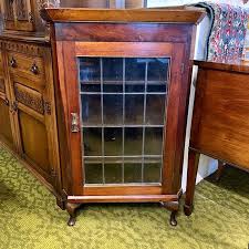 Use a foam brush to apply a thin coat of glaze to one of the cabinet doors. Vintage Oak Glazed Splay Front Corner Cabinet Treasure Trove Ltd Antique Shop Castlebridge Wexford Antiques Vintage Furniture Collectibles