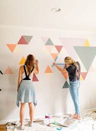 Pin By Luz Mercedes Angel Per On Dekor Sten Wall Murals Diy Diy Wall Painting Geometric Wall