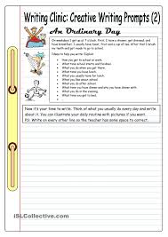 Writing Clinic Creative Writing Prompts 2 An Ordinary Day Creative Writing Prompts Writing Prompts For Kids Creative Writing