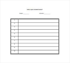 It's like the trivia that plays before the movie starts at the theater, but waaaaaaay longer. 10 Printable Answer Sheet Templates Samples Examples Free Premium Templates