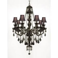 Black Metal And Crystal Chandelier Charles Serouya Son Royal 7 Light Jet Black Crystal Chandelier With Black Shades Black Crystal Chandelier Traditional Chandelier Candle Style Chandelier