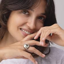 Alex Jona Light Green Beryl White and Brown Diamond 18 Karat White Gold Ring