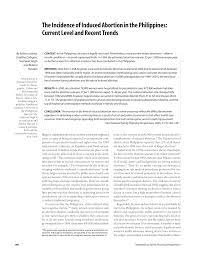 Even if it is a fetus, it is still a process of killing someone who deserves to live. Pdf The Incidence Of Induced Abortion In The Philippines Current Level And Recent Trends