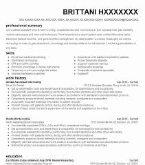 dental internship resume example dr