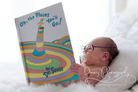 Baby Reading Book Dr Seuss Oh The Places You Ll Go Baby In Glasses Serious Baby Smart Baby Funny N Funny Baby Photography Baby Photography Baby Reading