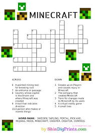 free minecraft crossword printable farmer s wife rambles