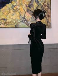 ワンピース きれいめ チャイナワンピース タイトライン ワンピース 長袖 タイトラインワンピース チャイナ服 ロリ 衣装 セクシーチャイナ　 SMLサイズ　チャイナドレス 新品入荷 | 七海楽天市場店