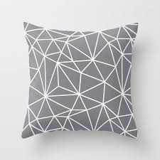 Grey Decorative Throw Pillow Cover Pattern Designer Accent Pillow Bench Cushion Chair Houseware Home Decor Gray Geometric Throw Pillows Throw Pillows Pillows