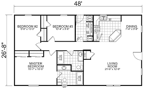 Modern rectangular house plans homes floor house plans 164345. Home 28 X 48 3 Bed 2 Bath 1280 Sq Ft Sonoma Manufactured Homes
