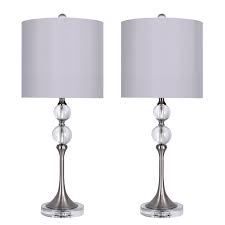 Over 20 years of experience to give you great deals on quality home products and more. 27 Genuine Crystal Lamp With Nickel Accents And Fabric Drum Shade Set Of 2 On Sale Overstock 30502553 Grey Silk Like