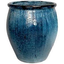 This large ceramic planter has a a finish with many shades of blue and artisan glaze for shiny effect. Large Ceramic Outdoor Planters Ideas On Foter